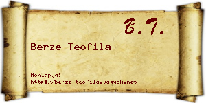 Berze Teofila névjegykártya